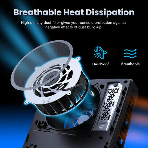 Cooling And Dust Protection Upgrade Kit For PS5 Pro And PS5 Slim With M2 SSD Heatsink Cover Four Fan Dust Filters Port Plugs Brush And Small Tools, close-up