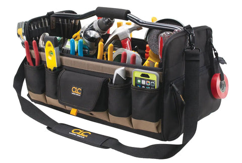 Top Tier Heavy Duty Soft Sided Tool Box With Adjustable Divider And Twenty Seven Hella Functional Pockets For Mechanics Contractors And Work Rig Management