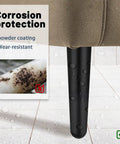 Oblique Tapered Metal Furniture Legs Set of 4 for Sofas with corrosion protection, powder coated black leg on tile floor