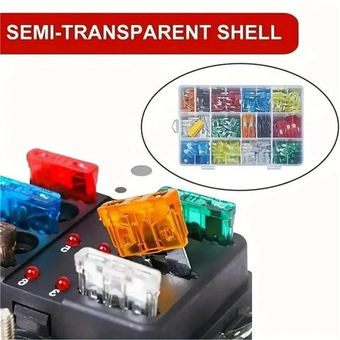 Fuses Assortment Kit With 3 Sizes 2 Sets Blade Type Automotive Fuses For Auto RV Truck Motorcycle Boat Repair Quick Replacement