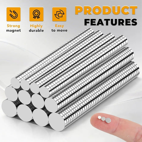 660 Piece Tiny Magnet Set With Assorted Size Variants 3Mm By 1Mm 4Mm By 1Mm 5Mm By 1Mm For Fridge DIY Projects Office Hobbies Crafts Science