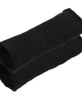 Tough As Nails Cut Resistant Arm Sleeves For Welding And Gardening Abrasion Guard Heavy Duty Wrist Protection Snag Free Black Synthetic Fiber Elbow Shield Gear For Carpentry And Mechanics 2 Pack, close-up view of two black arm sleeves.