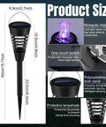 Diagram showing 4 Pack Solar Mosquito Zapper And Cone Light Outdoor Bug Killer with dimensions and features