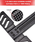 Heavy Duty 24 Inch Aluminum T Square Ruler Boss Grade Woodworking Layout Tool with scribing guides for precise marking.