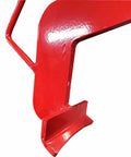 Close-up of Heavy Duty Vertical Drum Lifter For 30 Gal Steel Hoops Pails showing red steel frame detail for secure lifting.