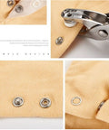 100 Set Metal Snap Button Kit 9.5mm Silver With Five Claw Buckle Tool And Fastener Pliers Press Tool on fabric