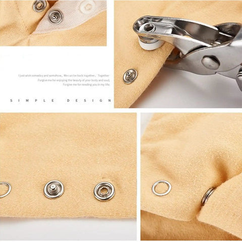 100 Set Metal Snap Button Kit 9.5mm Silver With Five Claw Buckle Tool And Fastener Pliers Press Tool on fabric