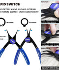 12 Piece Snap Ring Pliers Set Heavy Duty Internal External Convertible Fixed Tip Pliers with switch knob for easy use