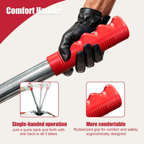 YATOINTO rope puller come-along winch with red ergonomic grip, metal shaft, 2-hook design.