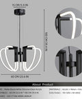 Dope Modern LED Pendant Chandelier With Remote Control Dimmable Hanging Light Fixture For Kitchen And Living Space Adjustable