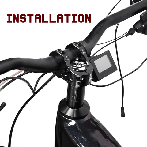 Installation of Ultralight CNC Hollow Aluminum 35mm Mountain Bike Stem for 31.8mm Handlebars on a bicycle.
