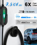 Supercharge Your Ride With This 40 Amp Level 2 EV Charger Featuring Portable J1772 Design And Nema 14-50p Plug For Hella Fast At Home Charging Delivering 9.6 Kw With Rock Solid Etl Safety Ratings And Cold Weather Flexible Cord, showing 9.6 kW wall-mounted charger with cable.
