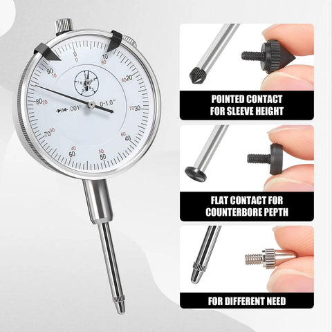 Pro Grade Sleeve Height And Counter Bore Gauge For All Diesel Engines with 0.001 Inch Graduation and interchangeable contacts