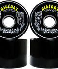80A SHR Mountain Cruiser Longboard Wheels 76mm Black with Bigfoot design, ideal for high-speed rides and stable turns