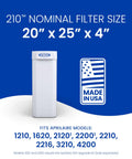Top Notch Replacement Filter For Whole House Air Purifiers MERV 11 20x25x4 Pack Of 1 USA Made Fits 210 And Compatible With Models 1210 1620 2120 2200 2210 2216 3210 4200 S