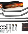 Polaris RZR XP 4 1000 EPS Turbo Rear Radius Bars Upgrade For 14 17 High Clearance Beefed Up Off Road Suspension Easy Install Fits 10mm Bolts Durable Rear Linkage Support For Rough Trails. Black steel rear radius bar kit with bolts, bushings, and bearings
