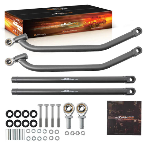 Polaris RZR XP 4 1000 EPS Turbo Rear Radius Bars Upgrade For 14 17 High Clearance Beefed Up Off Road Suspension Easy Install Fits 10mm Bolts Durable Rear Linkage Support For Rough Trails. Black steel rear radius bar kit with bolts, bushings, and bearings