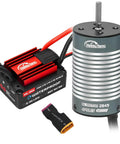 Brushless 2845 4500KV Beast Motor and 35A Waterproof ESC for Traxxas RC cars, showcasing motor design and red ESC unit.
