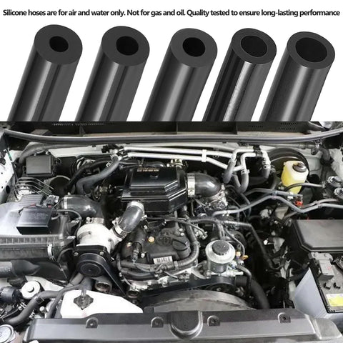 Silicone Vacuum Hose Three Eighths Inch ID 10mm 5 Feet Long Thick 3mm Wall Kink Resistant High Performance Auto Engine Vacuum Line 130 PSI Ideal Replacement for OEM Hose and Performance Mods in engine bay.