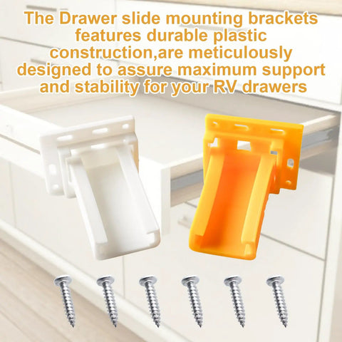 Rock Solid One Inch C Shaped Drawer Slide Socket Set Built Like A Tank For Hassle Free Rv Camper Cabinet Upgrades With Smooth Glide Action And Heavy Duty Plastic Hardware Support, featuring white and yellow sockets.