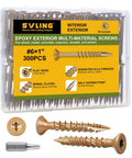 Freakin Strong Size 6 X 1 Inch Deck Screws 300 Piece Set with Torx drive in a clear case, ideal for outdoor decking.