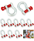 Heavy Duty Half Inch Anchor Shackles Alloy Screw Pin Forged Carbon Steel Ten Pack D Ring Shackles Two Ton 4400 Lbs Working Load Limit Built Tough For Rigging Lifting And Towing