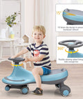 Trendy Swing Ride On Wiggle Car With Glowing Wheels And Easy Twist Steering Designed For Toddlers Age 3 Plus in a living room.