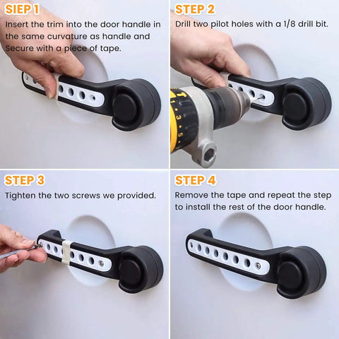 Installation guide for Red Aluminum Grab Handle Inserts and Push Button Knob Covers Trim for Jeep Wrangler JK JKU 2007-2018