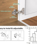 50 Pack 25 Pairs Inset Soft Close Cabinet Hinges Clip On Plate 45 To 110 Degrees Frameless European Cabinet Door Hinge 3D Adjustable