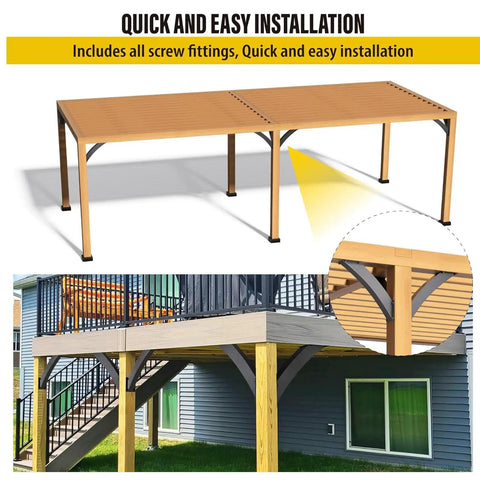 Heavy Duty 8 Piece 45 Degree Connector Brace Kit For Inside Joints, Angled Corner Braces To Stop Sway And Keep Gazebos, Decks, Porches, Pergolas, Log Cabins Rock Solid Wood Frame Constructions