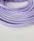 Designer Series Stylish Fabric Extension Cord 9 Feet Long With Right Angle Plug And Three Polarized Outlets 125 Volts Metallic Purple