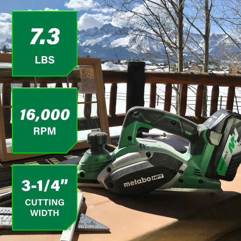 18V MultiVolt Cordless Hand Planer With Three And A Quarter Inch Cutting Width Tool Only No Battery on deck with mountains
