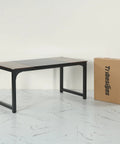 Massive 63-Inch Wide Computer Desk With 31.5-Inch Depth, A Big Home Office Table For Computer with vintage black metal frame