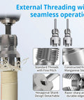 Kick Butt Plumbing Work With This Heavy-Duty PVC Pipe Threader Set showing external threading on PVC with durable steel design.