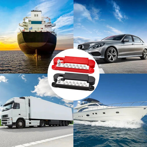 12V 150A Marine Bus Bar Power Block With 1/4 Inch Studs, DC battery block for car, boat, truck, and solar wiring