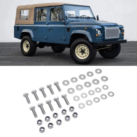 Stainless Steel Rear Crossmember Bolt Kit For Series 2 2A 3 Tub Installation Direct Replacement Hardware Kit With 10 Bolts 10 Locknuts And 20 Washers For Tight Fit And Durable Rust Resistant Performance, shown with Series 2 2A 3 vehicle