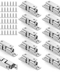 Heavy Duty 12 Pcs Closet Ball Tension Latch Set With Screws Adjustable Double Roller Catch For Cabinet Cupboard Wardrobe Door Hardware Zinc Alloy Silver Fits Home And Office with screws.