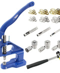 Heavy Duty Grommet Tool Kit Hand Press Grommet Machine With 3000 Silver And Gold Grommets In Six Ten And Twelve Millimeter Includes Dies One Quarter Three Eighths And One Half Inch Plus Double Head Rubber Hammer For Fabric Tarps Leather Bags Shoes