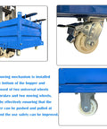 Heavy Duty 2200 Lb Self Dumping Hopper For Forklift And Manual Operation Rock Solid Steel Frame Industrial Material Cart wheels and mechanism.