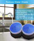 12 Pack Universal Faucet Aerators With 6 Piece Heavy Duty Removal Wrench For Sinks And Kitchen Fixtures—two blue aerators used for water flow.