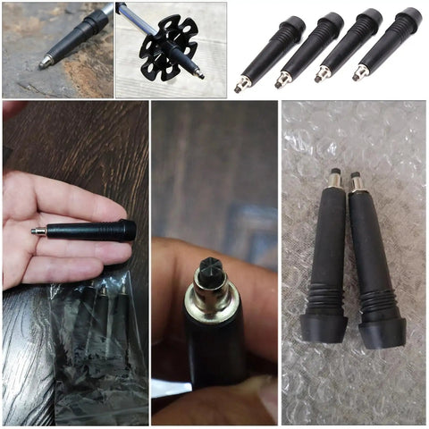 5 Pack Trekking Pole Tips Replacement Carbide Tungsten End Caps For Outdoor Hiking Sticks Climbing Walking Poles Gear Durable Wear Resistant Universal Rod End Tip Set, 76x12 mm