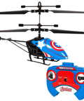 Captain America RC Helicopter For Kids 8 Plus Easy Fly Remote Control Toy With LED Lights Durable Polymer Frame Coaxial Rotors.