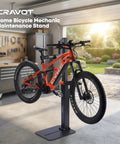 Electric Bike Repair Stand With 360 Degree Rotating Clamp Adjustable Height From 30 To 77 Inches in garage with mountain bike