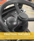 Steering Wheel Knob Spinner For One-Hand Driving, Non-Slip Universal Wheel Rotator, installed on steering wheel.