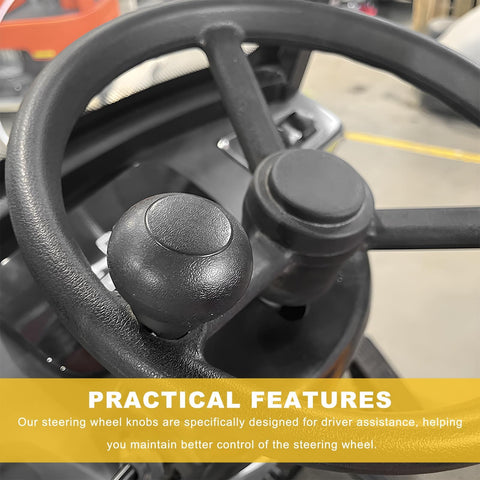 Steering Wheel Knob Spinner For One-Hand Driving, Non-Slip Universal Wheel Rotator, installed on steering wheel.