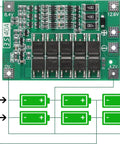 Rock Solid 3S Lithium Battery Protection Board Balancing Charger Module For 18650 Cells with 40A rating and connection diagram.