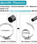 20-pack stainless steel hose clamps, adjustable 1.5–2.5 in (40–63 mm) diameter, worm-gear clamp set