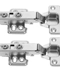 Soft Closing Cabinet Door Hinges 2 Pack Frameless Concealed Design Steel Construction Silver Finish