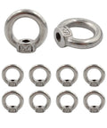 10 Pieces Stainless Steel Lifting Eye Nuts M4 Threaded Ring Shaped Eye Bolts with 19mm Outer Diameter and 10.6mm Inner Ring, 4.1mm Thick, 8.4mm Base, Pack Of 10