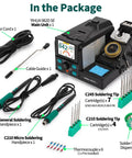 200W Micro Soldering Kit with Pro Grade Precision Iron Station, 11 Tips, Lead Free Solder, auto calibration, ESD Safe